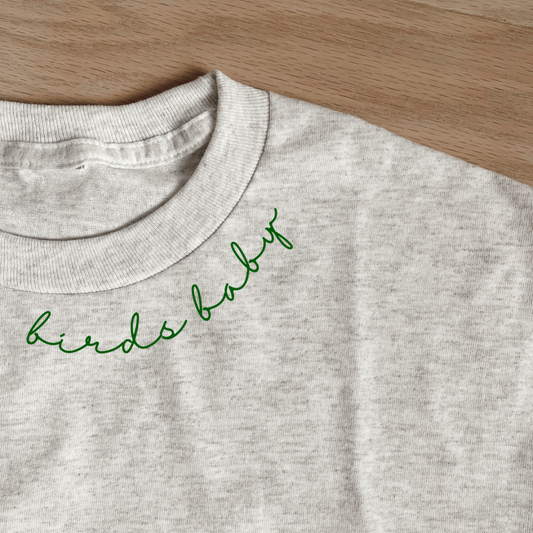 Cursive Birds Baby Long Sleeve