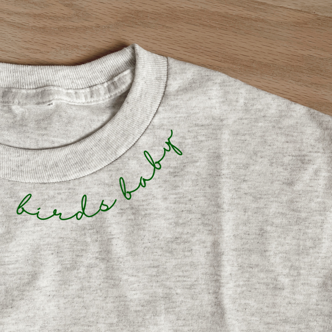 Cursive Birds Baby Long Sleeve